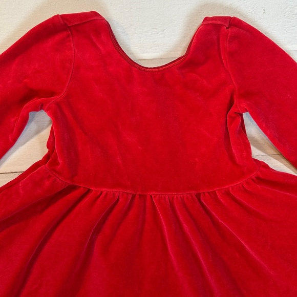 Hanna‎ Anderson Size 4 Toddler Girls 100cm Velour Red Skater Twirl Holiday Dress - Picture 1 of 9